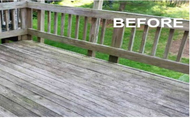 Deck before pressure washing Wellington FL